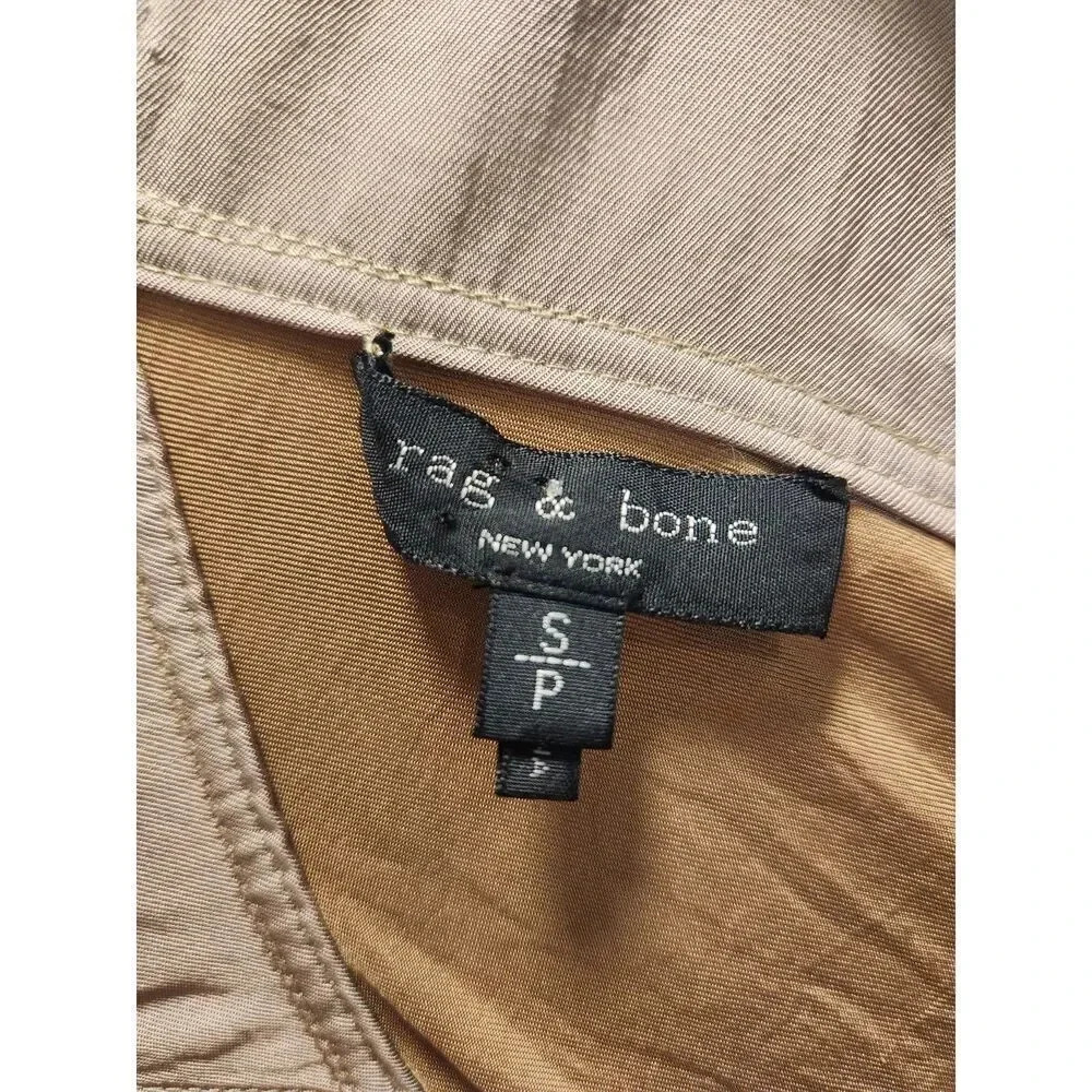 Rag + Bone Adrian Button-Detailed Crinkled-Twill Midi Dress In Sage Green - Picture 5 of 12
